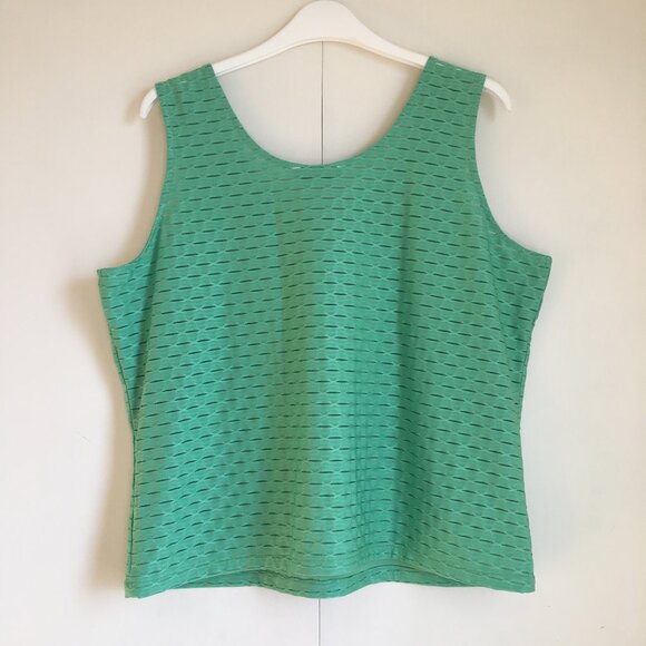 Vintage Sea Green Two Layer Scale Texture Tank Top - Picture 2 of 13